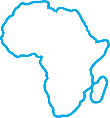 Outline of the African continent.